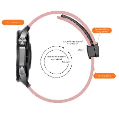 Curea Silicon Samsung Galaxy Watch 7/Active 2/Active/FE/6/5 Pro/5/4/3 - 20mm Silicone Legatura Metalica Casey Studios Pink Sand