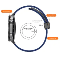 Curea Silicon Samsung Galaxy Watch S3 Frontier/S3 Classic/3/Gear S3 - 22mm Silicone Legatura Metalica Casey Studios Albastru