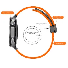 Curea Silicon Samsung Galaxy Watch S3 Frontier/S3 Classic/3/Gear S3 - 22mm Silicone Legatura Metalica Casey Studios Portocaliu