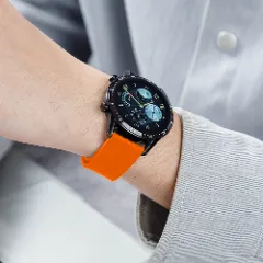 Curea Silicon Samsung Galaxy Watch S3 Frontier/S3 Classic/3/Gear S3 - 22mm Silicone Legatura Metalica Casey Studios Portocaliu