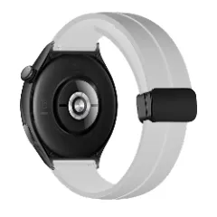 Curea Silicon Samsung Galaxy Watch S3 Frontier/S3 Classic/3/Gear S3 - 22mm Silicone Legatura Metalica Casey Studios Alb