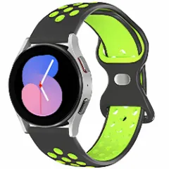 Curea Silicon Samsung Galaxy Watch S3 Frontier/S3 Classic/3/Gear S3 - 22mm MM Silicone Sport Loop Casey Studios, din Silicon, cu perforatii Verde
