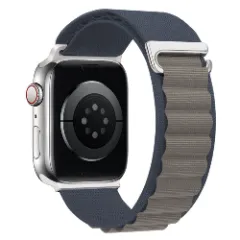 Curea Nailon Alpine Loop compatibila cu Apple Watch Ultra 2/Ultra/SE/9/8/7/6/5/4/3/2/1 - 42/44/45/49MM CASEY STUDIOS, Ajustabila, Respirabila Albastru 
