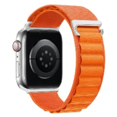 Curea Nailon Alpine Loop compatibila cu Apple Watch Ultra 2/Ultra/SE/9/8/7/6/5/4/3/2/1 - 38/40/41MM CASEY STUDIOS, Ajustabila, Respirabila Portocaliu