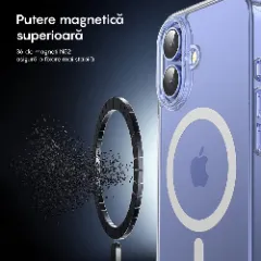 Husa MagSafe pentru iPhone 16, CASEY STUDIOS, de Protectie, Slim, pentru Incarcare Wireless, Margini Ridicate pentru Protectia Ecranului si a Camerelor Transparent