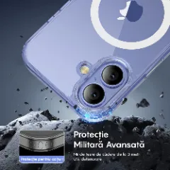Husa MagSafe pentru iPhone 16, CASEY STUDIOS, de Protectie, Slim, pentru Incarcare Wireless, Margini Ridicate pentru Protectia Ecranului si a Camerelor Transparent