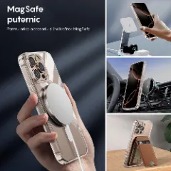 Husa MagSafe pentru iPhone 16 Pro Max, CASEY STUDIOS, de Protectie, Slim, pentru Incarcare Wireless, Margini Ridicate pentru Protectia Ecranului si a Camerelor Transparent