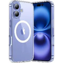 Husa MagSafe pentru iPhone 16 Plus, CASEY STUDIOS, de Protectie, Slim, pentru Incarcare Wireless, Margini Ridicate pentru Protectia Ecranului si a Camerelor Transparent 