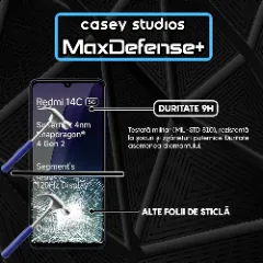 Folie Sticla CASEY STUDIOS pentru Xiaomi Redmi 14C 5G, Full Glue, Sticla Securizata, Duritate Militara, Ultra HD, Protectie Profesionala Ecran 3D, Anti Zgarieturi, Anti Socuri Transparent