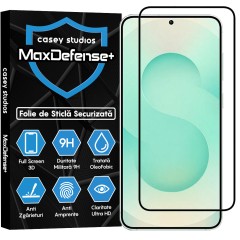Folie Sticla CASEY STUDIOS pentru Samsung Galaxy S25+, Full Glue, Sticla Securizata, Duritate Militara, Ultra HD, Protectie Profesionala Ecran 3D, Anti Zgarieturi, Anti Socuri