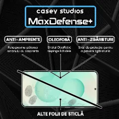 Folie Sticla CASEY STUDIOS pentru Samsung Galaxy S25+, Full Glue, Sticla Securizata, Duritate Militara, Ultra HD, Protectie Profesionala Ecran 3D, Anti Zgarieturi, Anti Socuri Transparent