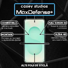 Folie Sticla CASEY STUDIOS pentru Samsung Galaxy S25+, Full Glue, Sticla Securizata, Duritate Militara, Ultra HD, Protectie Profesionala Ecran 3D, Anti Zgarieturi, Anti Socuri Transparent