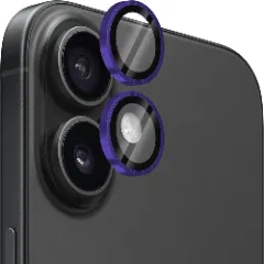 Folie Protectie Lentile Camera pentru Apple iPhone 16 / Apple iPhone 16 Plus, CASEY STUDIOS™ MaxDefense+, Ultra HD, Protectie Profesionala Camere 3D, Anti Amprente, Anti Zgarieturi, Anti Socuri Mov inchis 