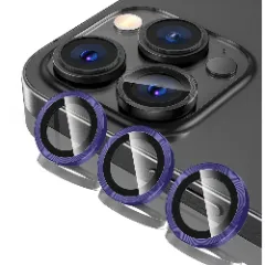 Folie Protectie Lentile Camera pentru Apple iPhone 16 Pro / Apple iPhone 16 Pro Max, CASEY STUDIOS™ MaxDefense+, Ultra HD, Protectie Profesionala Camere 3D, Anti Amprente, Anti Zgarieturi, Anti Socuri Mov inchis