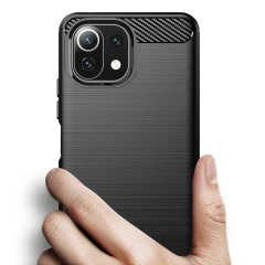 Husa Xiaomi Mi 11 Lite / Mi 11 Lite 5G / 11 Lite 5G NE Arpex Carbon Silicone - Negru Negru
