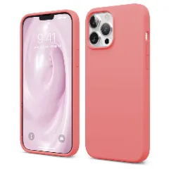 Husa iPhone 13 Pro Max Casey Studios Premium Soft Silicone - Nectarine Roz 