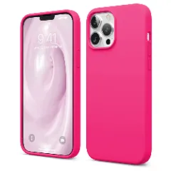 Husa iPhone 13 Pro Max Casey Studios Premium Soft Silicone - Nectarine Fuchsia 