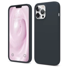 Husa iPhone 13 Pro Max Casey Studios Premium Soft Silicone - Nectarine Midnight Blue 