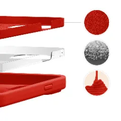 Husa CASEY STUDIOS™ pentru iPhone 13 Mini, Soft Silicone Premium, Microfibra in Interior, de Protectie, Ultra Slim, pentru Incarcare Wireless, Margini Ridicate pentru Protectia Ecranului si a Camerelor Red