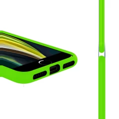 Husa CASEY STUDIOS™ pentru iPhone 13 Mini, Soft Silicone Premium, Microfibra in Interior, de Protectie, Ultra Slim, pentru Incarcare Wireless, Margini Ridicate pentru Protectia Ecranului si a Camerelor Neon Green