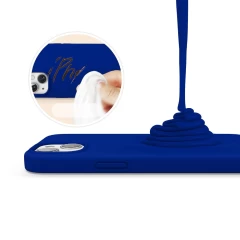 Husa CASEY STUDIOS™ pentru iPhone 13 Mini, Soft Silicone Premium, Microfibra in Interior, de Protectie, Ultra Slim, pentru Incarcare Wireless, Margini Ridicate pentru Protectia Ecranului si a Camerelor Dark Blue