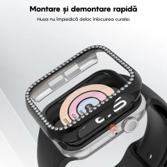 Carcasa Apple Watch 7/8 - 41MM Casey Studios Diamond - Negru Negru