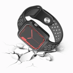 Carcasa 40 MM - 1/2/3/4/5/6/7/8/SE/Ultra Casey Studios Rugged Silicone - Negru/gri Negru/gri