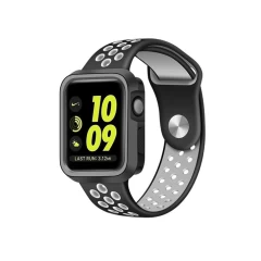 Carcasa 44 MM - 1/2/3/4/5/6/7/8/SE/Ultra Casey Studios Rugged Silicone - Negru/gri Negru/gri