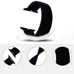 Curea Apple Watch 1/2/3/4/5/6/7/8/SE/Ultra - 42/44/45/49 MM - XS - Braided Loop Casey Studios Casey Studios - Black/white Black/white