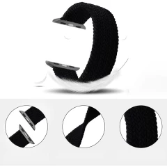 Curea Apple Watch 1/2/3/4/5/6/7/8/SE/Ultra - 42/44/45/49 MM - XS - Braided Loop Casey Studios Casey Studios - Black Black