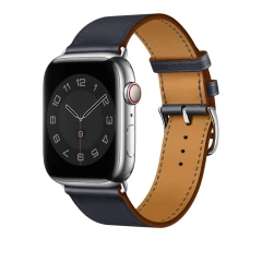 Curea Apple Watch 1/2/3/4/5/6/7/8/SE - 38/40/41 MM Elegant Leather Casey Studios Casey Studios - Orange Midnight Blue 