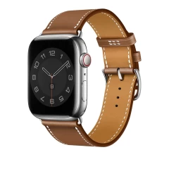 Curea Apple Watch 1/2/3/4/5/6/7/8/SE - 38/40/41 MM Elegant Leather Casey Studios Casey Studios - Orange Brown 