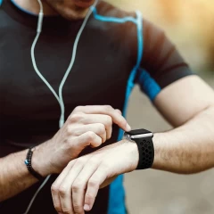 Curea Apple Watch 1/2/3/4/5/6/7/8/SE - 38/40/41 MM - S /m - Sport Loop Casey Studios Casey Studios - Obsidian/black Obsidian/black