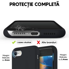 Husa iPhone 7/8/SE2 Casey Studios Premium Soft Silicone - Negru Negru