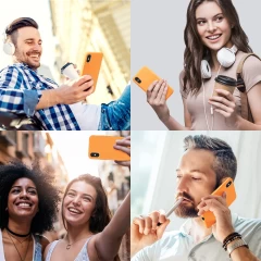 Husa CASEY STUDIOS™ pentru iPhone X/XS, Soft Silicone Premium, Microfibra in Interior, de Protectie, Ultra Slim, pentru Incarcare Wireless, Margini Ridicate pentru Protectia Ecranului si a Camerelor Nectarine