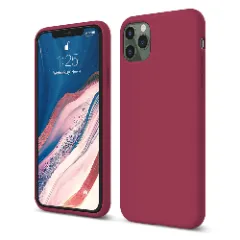 Husa iPhone 11 Pro Casey Studios Premium Soft Silicone - Webster Green Burgundy 