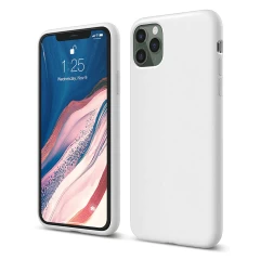 Husa iPhone 11 Pro Casey Studios Premium Soft Silicone - Webster Green Alb 