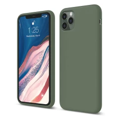 Husa iPhone 11 Pro Max Casey Studios Premium Soft Silicone - Lilac Webster Green 