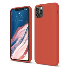 Husa iPhone 11 Pro Max Casey Studios Premium Soft Silicone - Lilac Orange Red 