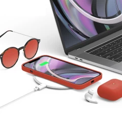 Husa iPhone 12 Pro Max Casey Studios Premium Soft Silicone - Orange Red Orange Red