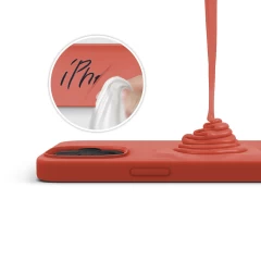 Husa iPhone 12 Pro Max Casey Studios Premium Soft Silicone - Orange Red Orange Red