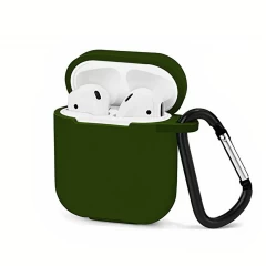 Husa Airpods 1/2 Casey Studios Silicone - Negru Dark Green 