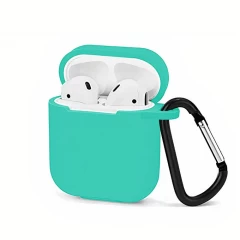 Husa Airpods 1/2 Casey Studios Silicone - Negru Turqoise 
