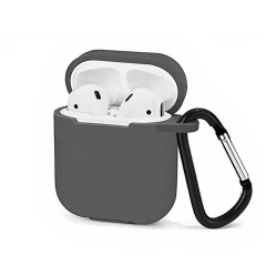 Husa Airpods 1/2 Casey Studios Silicone - Negru Dark Gray 