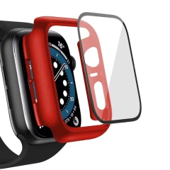 Carcasa 360° (Husa + Folie) Apple Watch 7/8 - 41MM Casey Studios - Rosu Rosu