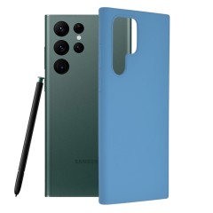 Husa Samsung Galaxy S22 Ultra Arpex Soft Edge Silicone - Denim Blue