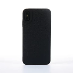 Husa iPhone XS Max Casey Studios Grained Leather - Portocaliu Negru 