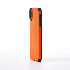 Husa iPhone XS Max Casey Studios Grained Leather - Portocaliu Portocaliu