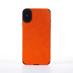Husa iPhone XS Max Casey Studios Grained Leather - Portocaliu Portocaliu