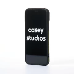 Husa iPhone 12 Casey Studios Grained Leather - Verde Verde